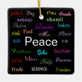 Vrede over de hele wereld in zwart keramisch ornament (Voorkant)