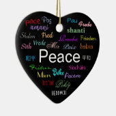 Vrede over de hele wereld in zwart keramisch ornament (Rechts)