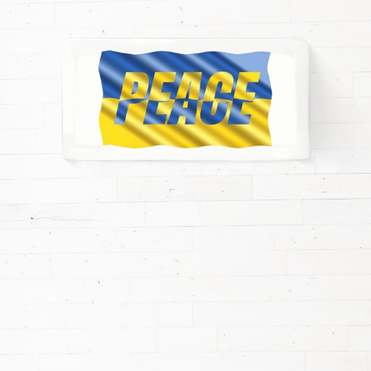 VREDE OVER Oekraïnse vlag Nr. oorlog Spandoek (Insitu)