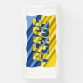 VREDE OVER Oekraïnse vlag Nr. oorlog Spandoek (Verticaal)