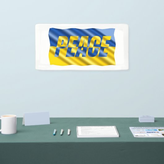 VREDE OVER Oekraïnse vlag Nr. oorlog Spandoek (Beurs)