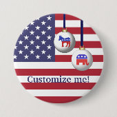 Vrede over partijgrenzen heen Bipartizan Feestdage Ronde Button 7,6 Cm (Voorkant)