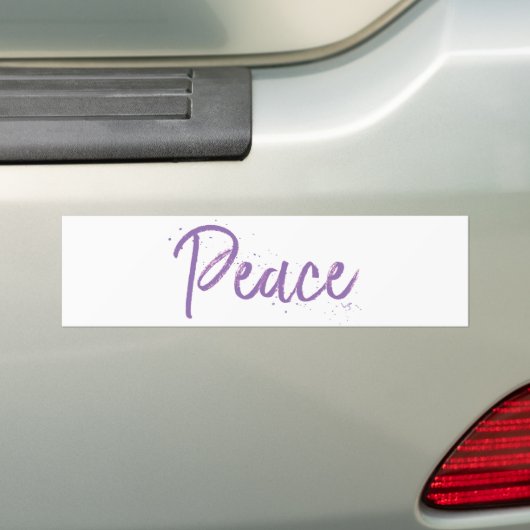 Vrede—Paarse tekst Bumpersticker (Op auto)