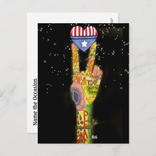 Vrede, Partij, Overwinning USA Uitnodiging - SRF (Voorkant / Achterkant)