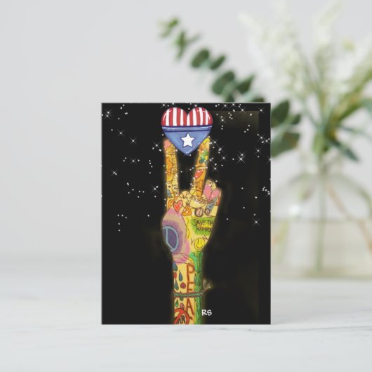 Vrede, Partij, Overwinning USA Uitnodiging - SRF Briefkaart (Staand voorkant)