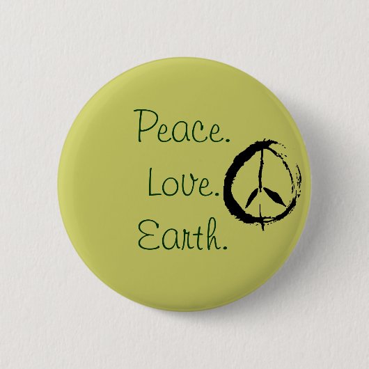 vrede, Peace.Love.Earth. Ronde Button 5,7 Cm (Voorkant)
