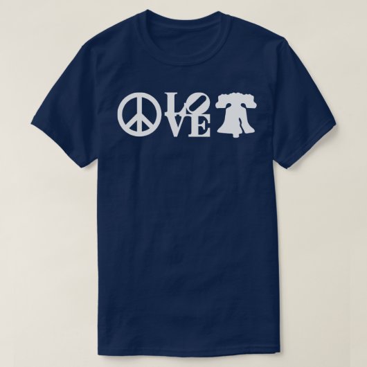 Vrede Philadelphia Liefde Liberty Bell Philly Fan T-shirt (Design voorkant)
