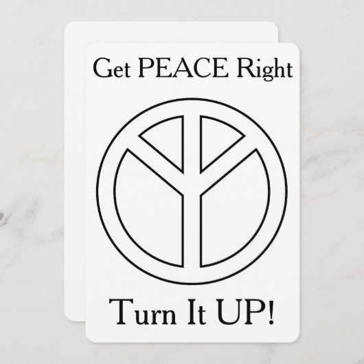 Vrede rechtsaf - Zet hem omhoog Bedankkaart (Voorkant / Achterkant)