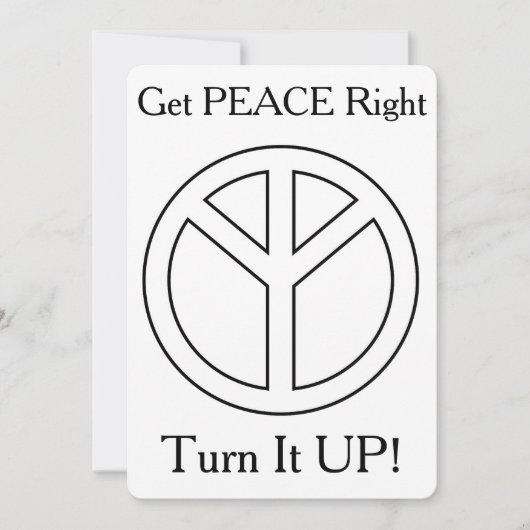 Vrede rechtsaf - Zet hem omhoog Bedankkaart (Voorkant)