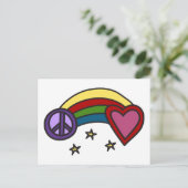 Vrede regenboog briefkaart (Staand voorkant)