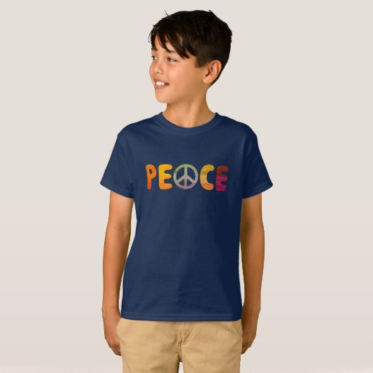 Vrede, Retro Hippie Vibes Jeugd T-shirt (Voorkant volledig)