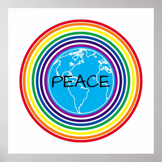 Vrede rond de wereldregenboog - gepersonaliseerd P Poster (Voorkant)