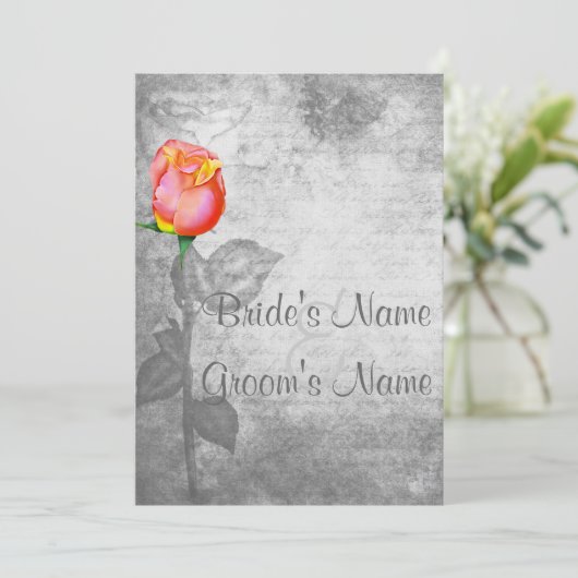 Vrede Roos bruiloft Kaart (Staand voorkant)