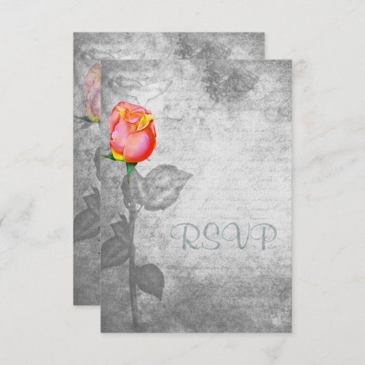  Vrede Roos bruiloft RSVP Kaartje (Voorkant / Achterkant)