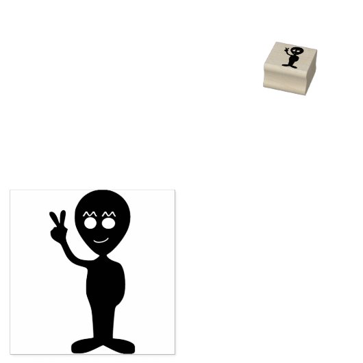 Vrede ruimte buitenaardse silhouet kunst stempel (Gestempeld)