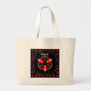 "Vrede: Schild met embleem" Art Print Grote Tote Bag