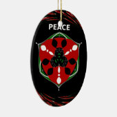 "Vrede: Schild met embleem" Art Print Keramisch Ornament (Rechts)