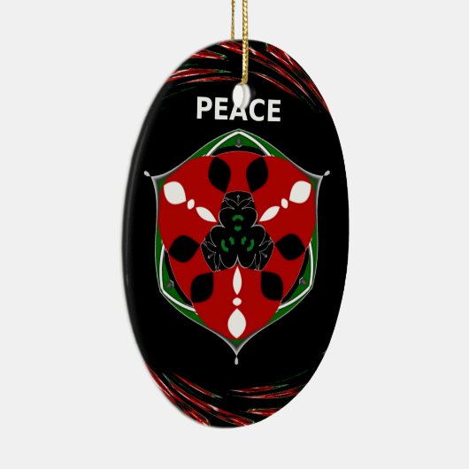 "Vrede: Schild met embleem" Art Print Keramisch Ornament (Rechts)