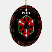 "Vrede: Schild met embleem" Art Print Keramisch Ornament (Rechts)