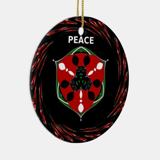 "Vrede: Schild met embleem" Art Print Keramisch Ornament (Rechts)