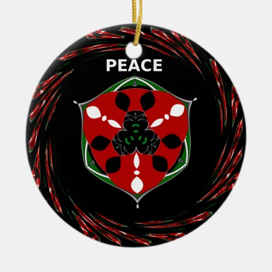 "Vrede: Schild met embleem" Art Print Keramisch Ornament (Voorkant)