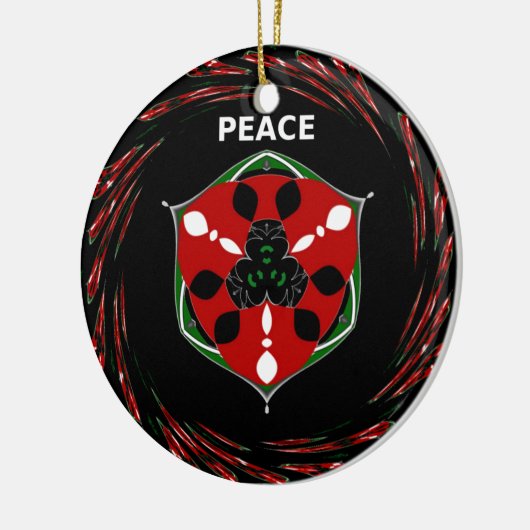 "Vrede: Schild met embleem" Art Print Keramisch Ornament (Links)