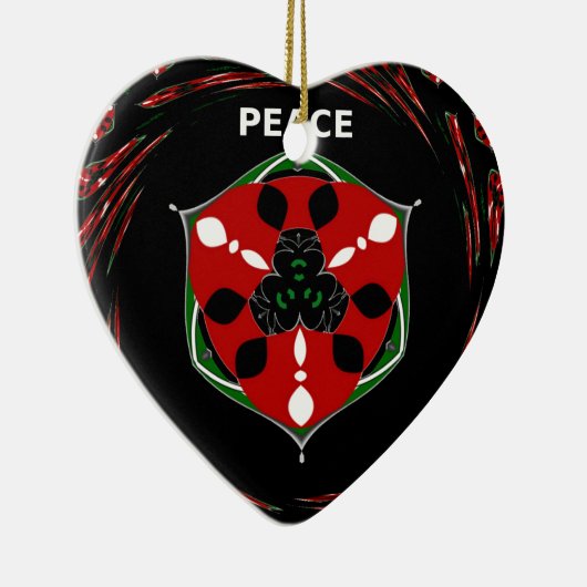 "Vrede: Schild met embleem" Art Print Keramisch Ornament (Rechts)