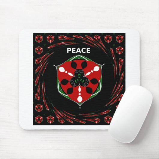 "Vrede: Schild met embleem" Art Print Muismat (Met muis)