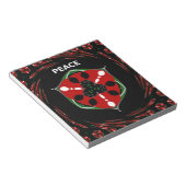 "Vrede: Schild met embleem" Art Print Notitieblok (Schuin)