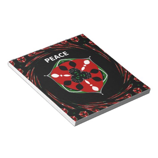 "Vrede: Schild met embleem" Art Print Notitieblok (Schuin)