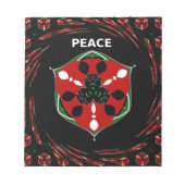 "Vrede: Schild met embleem" Art Print Notitieblok (Voorkant)