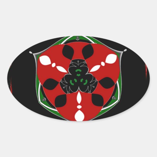 "Vrede: Schild met embleem" Art Print Ovale Sticker (Voorkant)