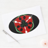 "Vrede: Schild met embleem" Art Print Ovale Sticker (Envelop)