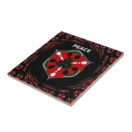 "Vrede: Schild met embleem" Art Print Tegeltje (Zijkant)