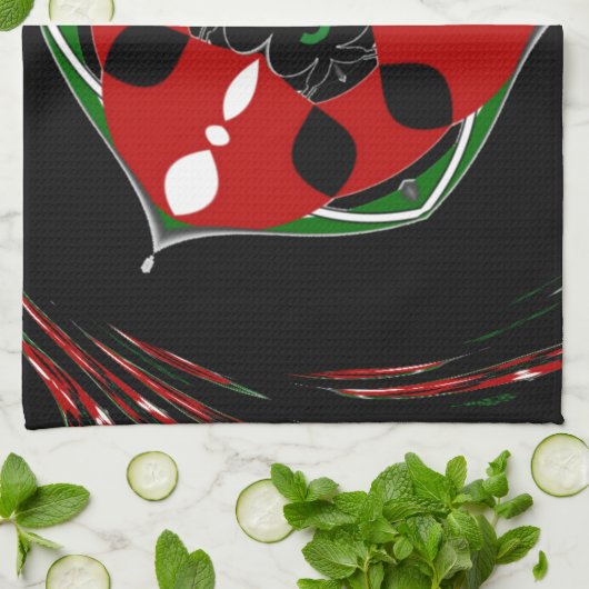 "Vrede: Schild met embleem" Art Print Theedoek (Gevouwen)