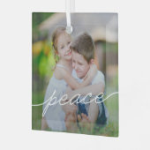 VREDE schrijven Aangepaste fotoversieringen Glas Ornament (Voorkant links)