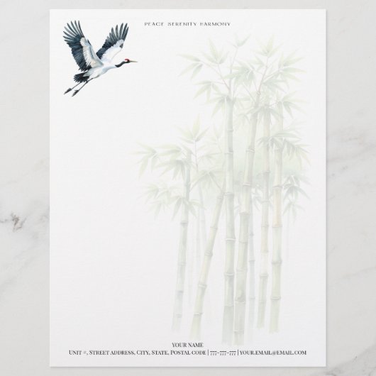 Vrede, sereniteit, harmonie, gepersonaliseerd brie briefhoofd (Voorkant)