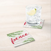 Vrede, Snowy Evergreen gepersonaliseerd Kartonnen Onderzetters (Insitu)