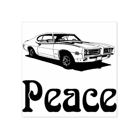 Vrede spier auto 1960s rubberen stempel (Afrduk)