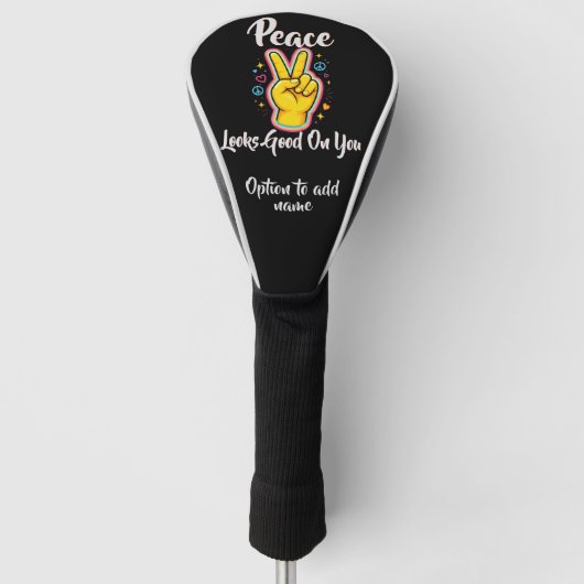 Vrede staat je goed – Positieve Vibes Grafisch Golfheadcover (Voorkant)