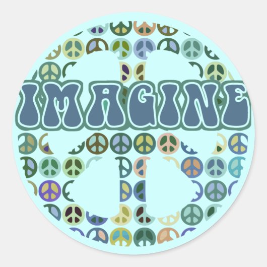 Vrede - Stel je vrede voor Ronde Sticker (Voorkant)