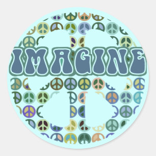Vrede - Stel je vrede voor Ronde Sticker