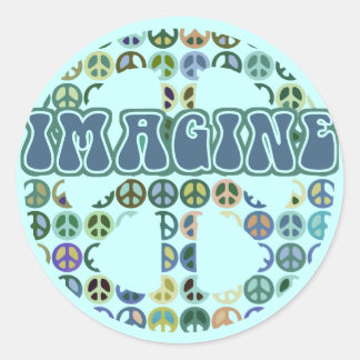 Vrede - Stel je vrede voor Ronde Sticker