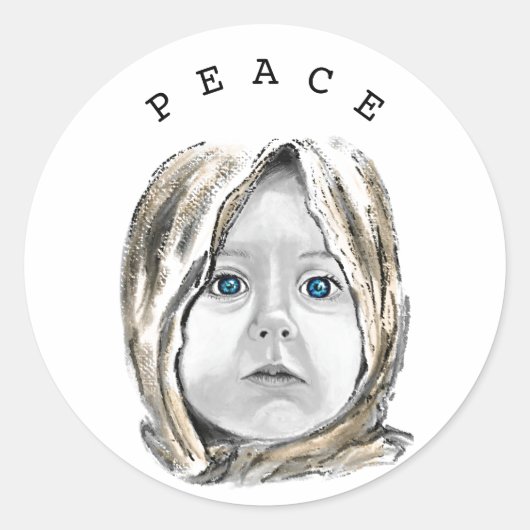 Vrede Sticker met Little Girl Hope (Voorkant)