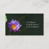 Vrede, Stillness, Water Lily, Yoga, Meditatie Visitekaartje (Achterkant)