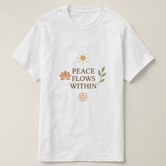 Vrede stroomt binnen – Tranquile Zen & Mindfulness T-shirt (Design voorkant)