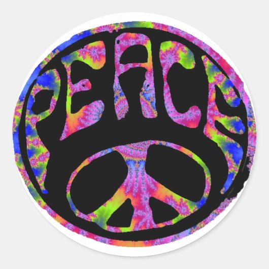 Vrede - Stropdas geverfde voorgrond Ronde Sticker (Voorkant)