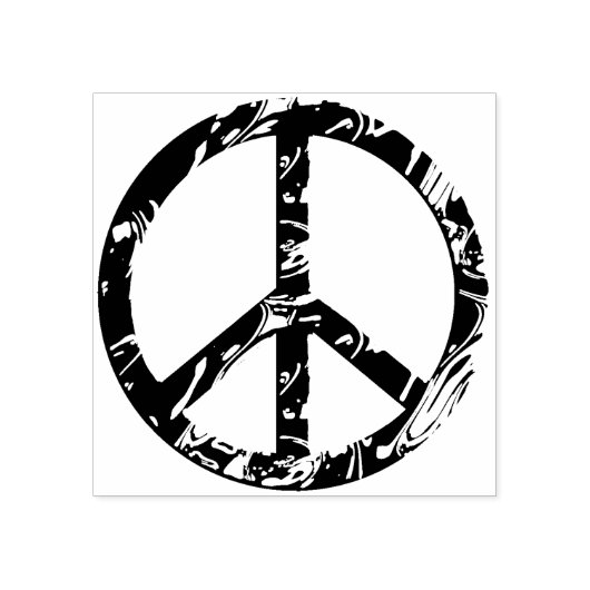 Vrede Symbool gouden golven + uw ideeën Rubberstempel (Afrduk)