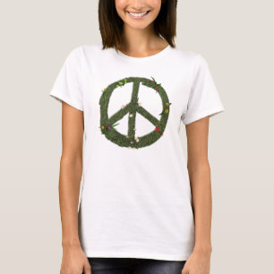 VREDE Symbool Grass Daisy Flowers Hippie 60 s T-shirt