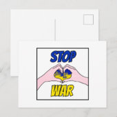 Vrede tegen oorlog in Oekraïne Blauwe Gele Heart Briefkaart (Voorkant / Achterkant)